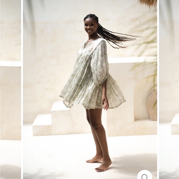 NWT Daughters of India Diya Mini Dress in Pistachio, sz XL - Picture 6 of 15